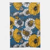 De weide is geel en blauw theedoek (Verticaal)