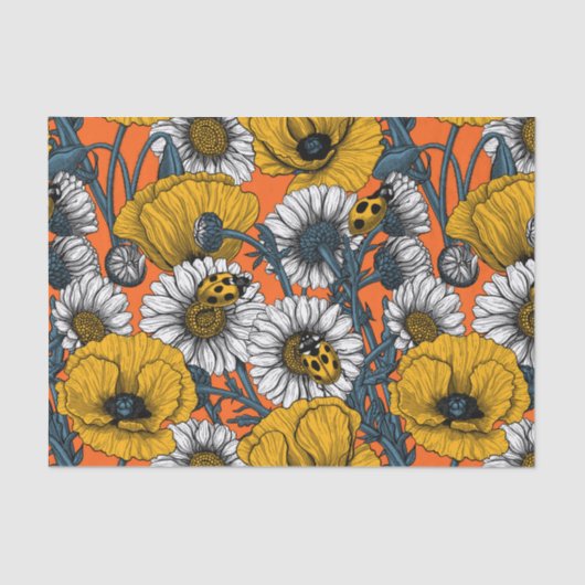 De weide is geel en blauw tissuepapier (Voorkant)