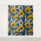 De weide is geel en blauw wandkleed (Voorkant)