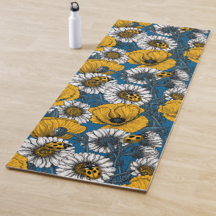 De weide is geel en blauw yogamat