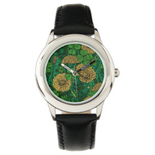 De weide is groen en geel horloge