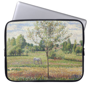 De weide met grijze paard, Eragny, Olieverfschilde Laptop Sleeve