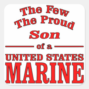 De weinige proud-zoon van een Amerikaanse marine Vierkante Sticker