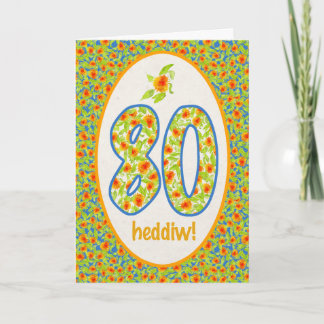 De Welse 80ste Kaart van de Verjaardag, de Oranje