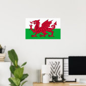 De Welsh Flag Poster (Thuiskantoor)