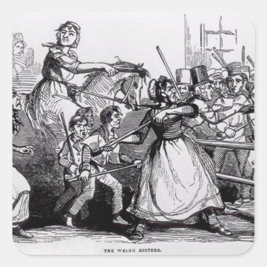 De Welsh Rioters Vierkante Sticker (Voorkant)