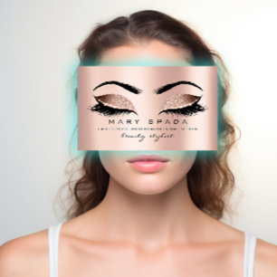 De Wenkbrauwen van de make-up geselt Roze Spijkers Visitekaartje