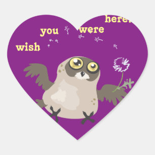 De wens u was hier Uil Hart Sticker