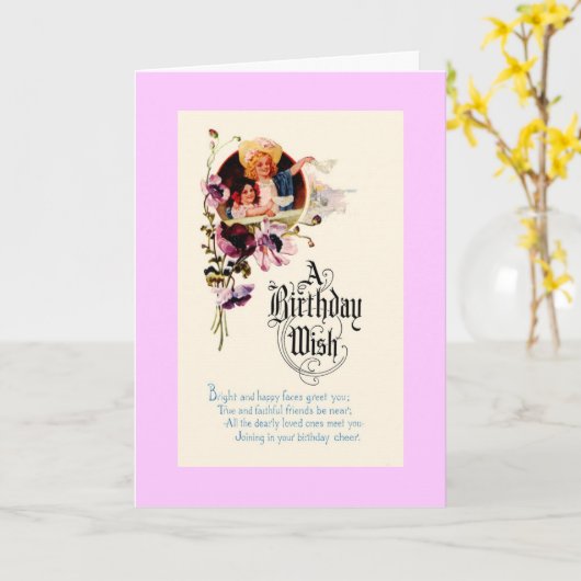 De Wens van de verjaardag Kaart (Gele Bloem)