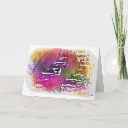 De Wenskaarten van de Autorennen van de voorraad Kaart (Voorkant)