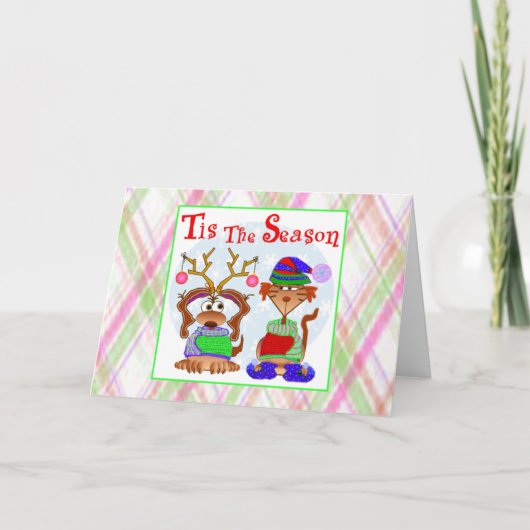 De Wenskaarten van de Huisdieren van de familie Feestdagen Kaart (Voorkant)