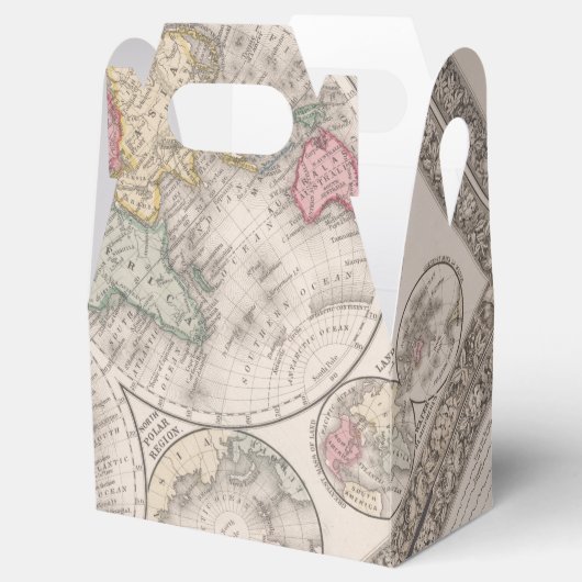 De wereld 1860 - oostelijke en Westerne hersenhelf Bedankdoosjes (Geopend)