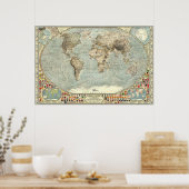 De wereld - 1875 poster (Keuken)