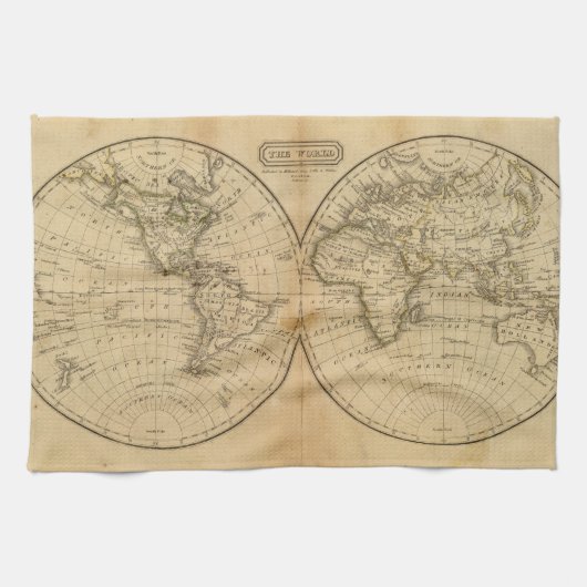 De wereld 2 theedoek (Horizontaal)