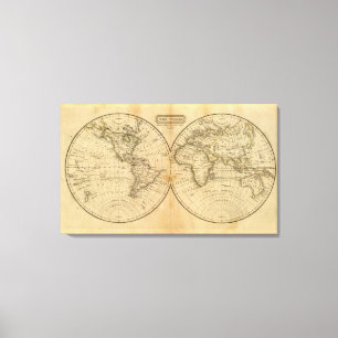 De wereld 3 canvas afdruk