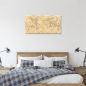 De wereld 3 canvas afdruk (Insitu (Slaapkamer))