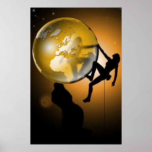 De wereld beklimmen poster (Voorkant)