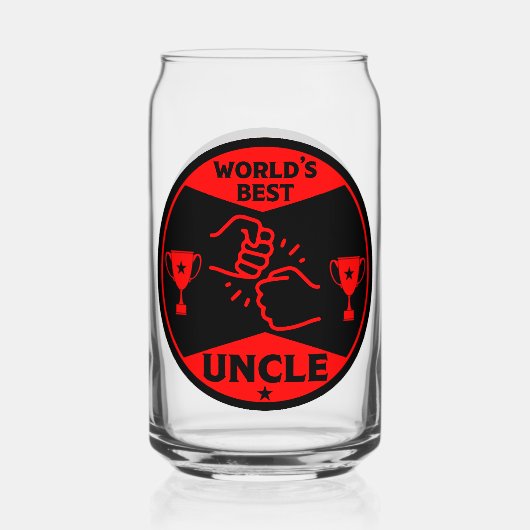 De wereld beste oom blikvorm glas (Voorkant)