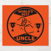 De wereld beste oom sparkling wijnetiket (Enkel label)