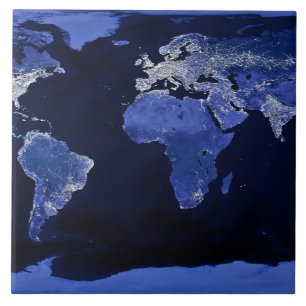 De wereld bij nacht - Kaart, Ruimte Tegeltje