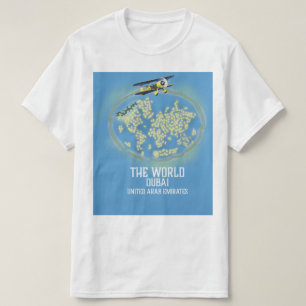 De Wereld Dubai Verenigde Arabische Emiraten kaart T-shirt
