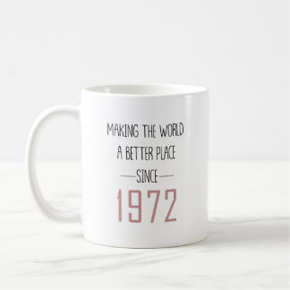 De Wereld Een Betere Plaats Maken 1972 Verjaardags Koffiemok