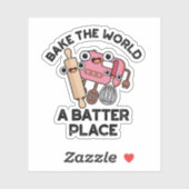 De wereld een slag om een grappige manier van bake sticker (Vel)