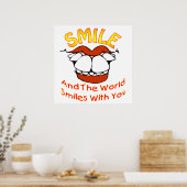 De wereld glimlacht met jou (1) poster (Keuken)