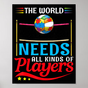 De Wereld Heeft Alle Soorten Spelers Volleybal Au Poster
