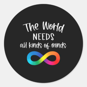 De wereld heeft oneindig veel behoefte aan allerha ronde sticker