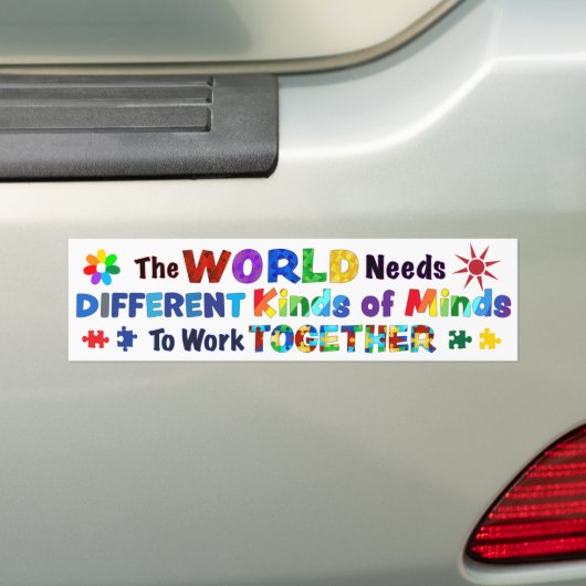 De wereld heeft verschillende soorten gedachten no bumpersticker (Op auto)