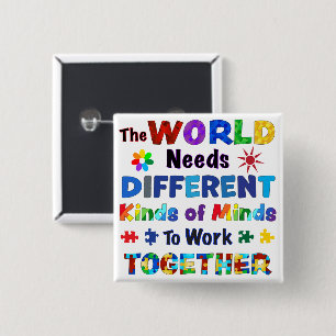 De wereld heeft verschillende soorten gedachten no vierkante button 5,1 cm