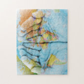 De wereld in handen Puzzle Legpuzzel (Verticaal)