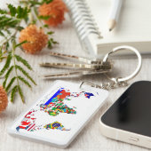 De wereld in vlaggen sleutelhanger (Voorkant Rechts)