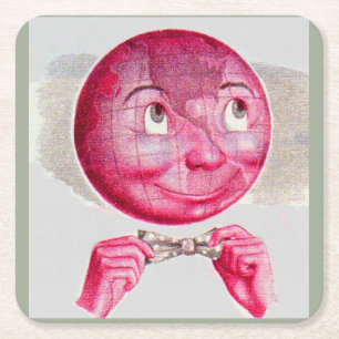 De wereld in zijn geest vierkante kartonnen onderzetter