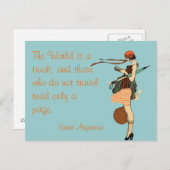 De wereld is een boek briefkaart (Voorkant / Achterkant)