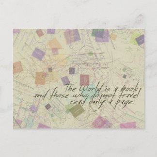 De wereld is een boek-Briefkaart Briefkaart