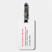 De wereld is een boek - Rood reizen - Augustine va Bagagelabel (Achterkant verticaal)