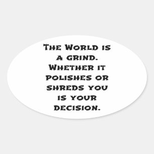 De wereld is een graan ovale sticker