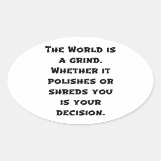 De wereld is een graan ovale sticker