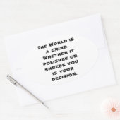 De wereld is een graan ovale sticker (Envelop)