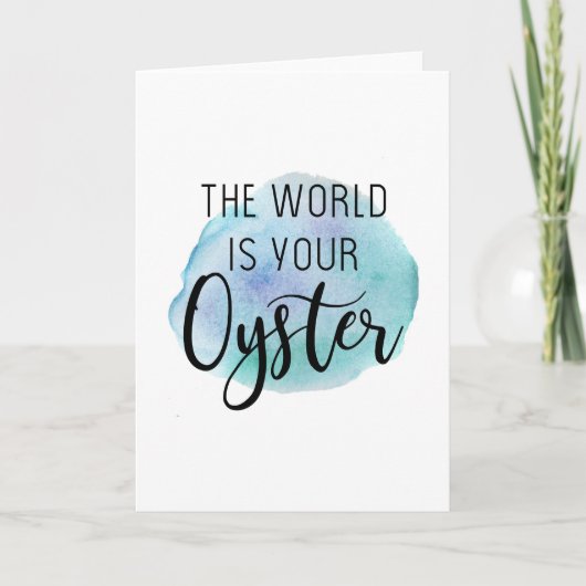 De wereld is je oester bedankkaart (Voorkant)