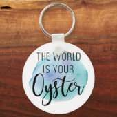De wereld is je oester sleutelhanger (Voorkant)