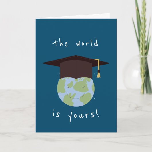 De wereld is jouw Aarde Gradukkap Afstuderen Kaart (Voorkant)