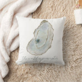 De wereld is jouw oester Aquarel Oester Kussen (Deken)
