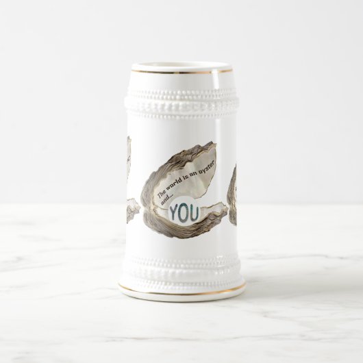 De wereld is jouw oester en jij bent de parel bierpul (Center)