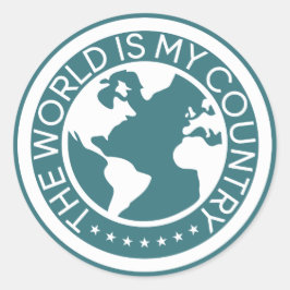 De wereld is mijn land Sticker. Ronde Sticker