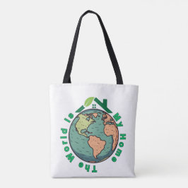 De wereld is mijn thuis - Earth Day Eco Love Draagtas