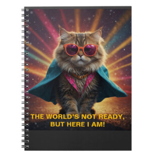 De wereld is niet klaar - zelfverzekerd Cat Humor Notitieboek