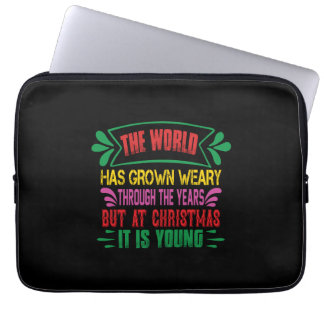 De wereld is rijk geworden dankzij de kerstcadeau laptop sleeve